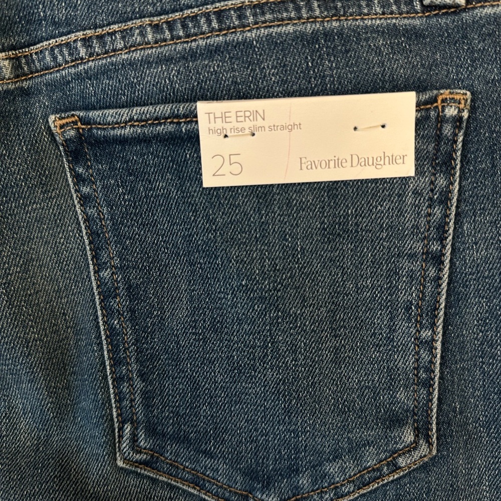 FAVORITE DAUGHTER Jeans High Rise Slim Straight Denim Size 25 NWT $198 MSRP NEW - Picture 10 of 17